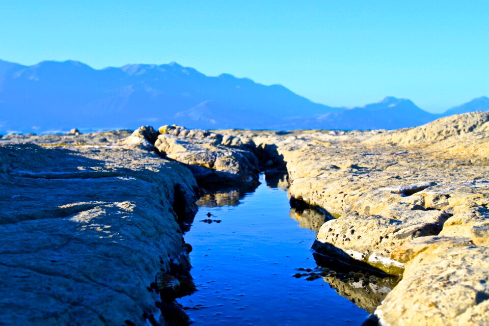 Blue sky mountains