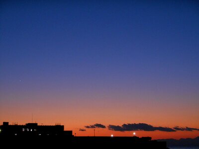 Building silhouette a quiet sunset photo