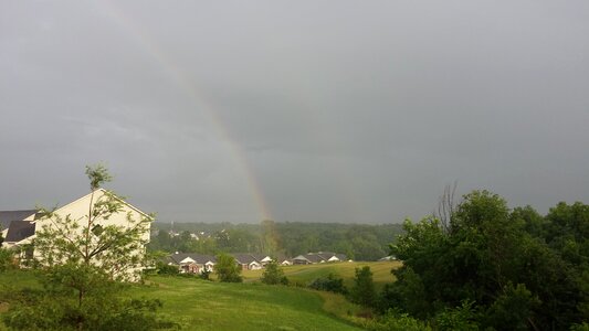 Rain gray rainbow photo