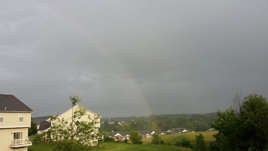 Rain gray rainbow photo