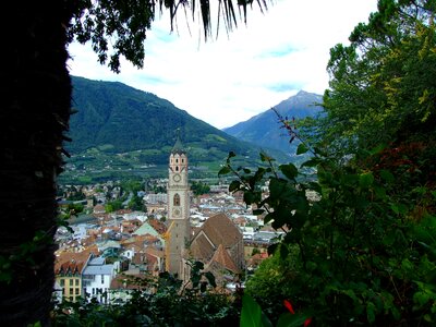 Church from above mountains photo