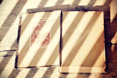 Book pages light and shadow retro look photo