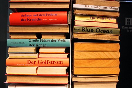 Literature used books stack photo