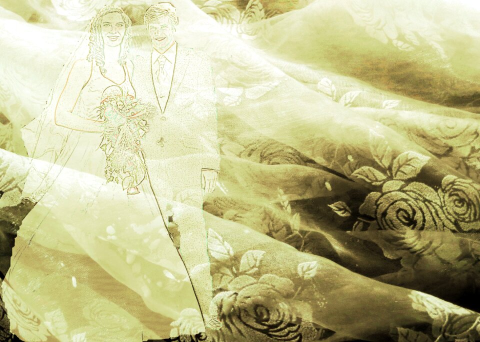 Marry wedding dress decoration