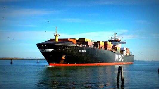 Freighter cargo ship porto photo