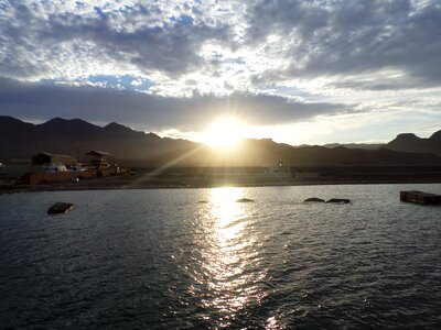 Evening the sun clouds photo