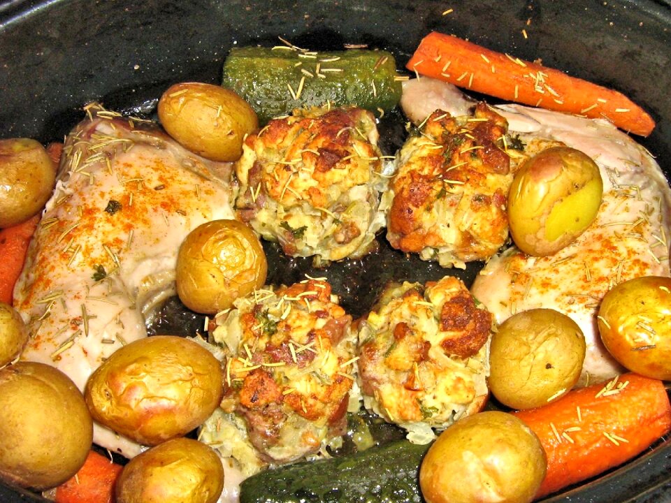 Zucchini bread cubes orange bread