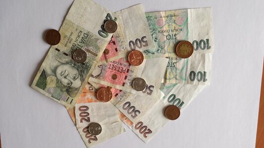 Money currency czech koruna