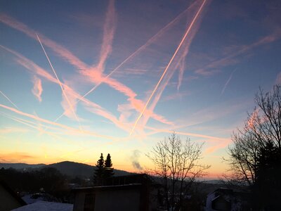 Afterglow aircraft flying