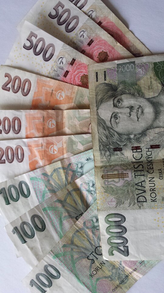 Money currency czech koruna