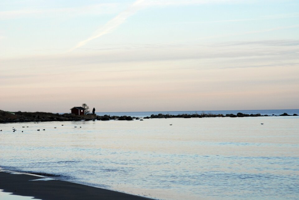Beach evening sea
