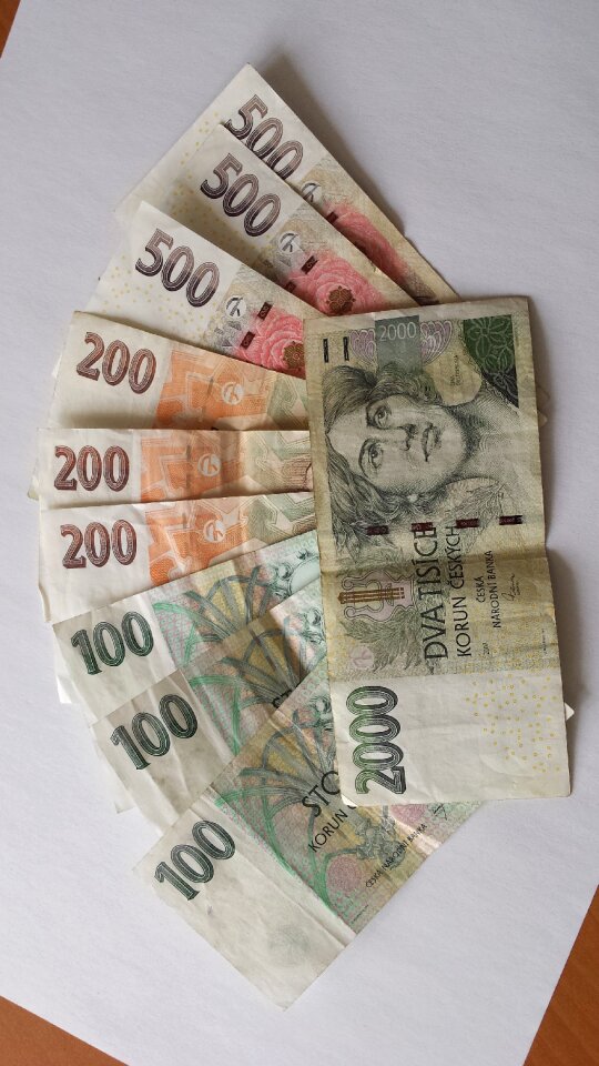 Money currency czech koruna