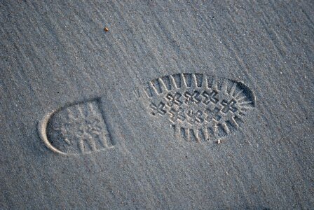 Footprint sand shoe photo