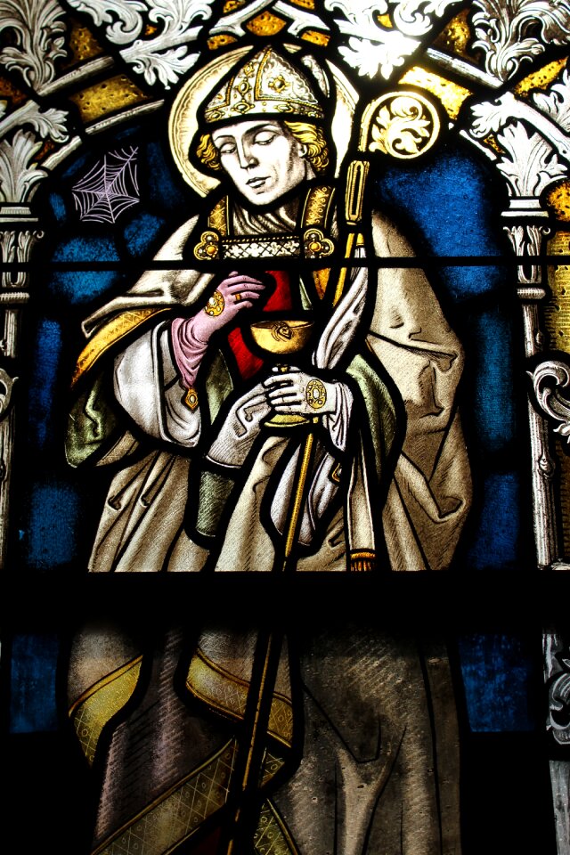 Architecture stained glass shine through