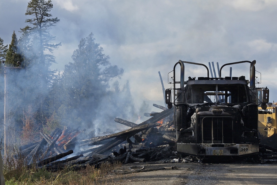 Accident fire burning