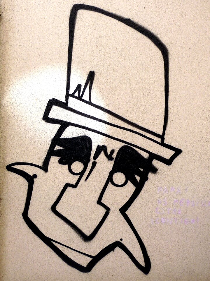 Street art man hat