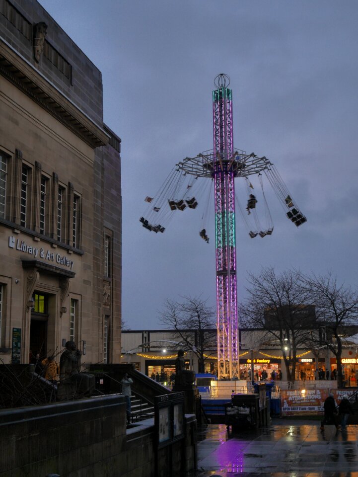 Art gallery night time funfair