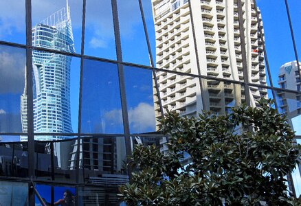 Skyscraper building reflections photo