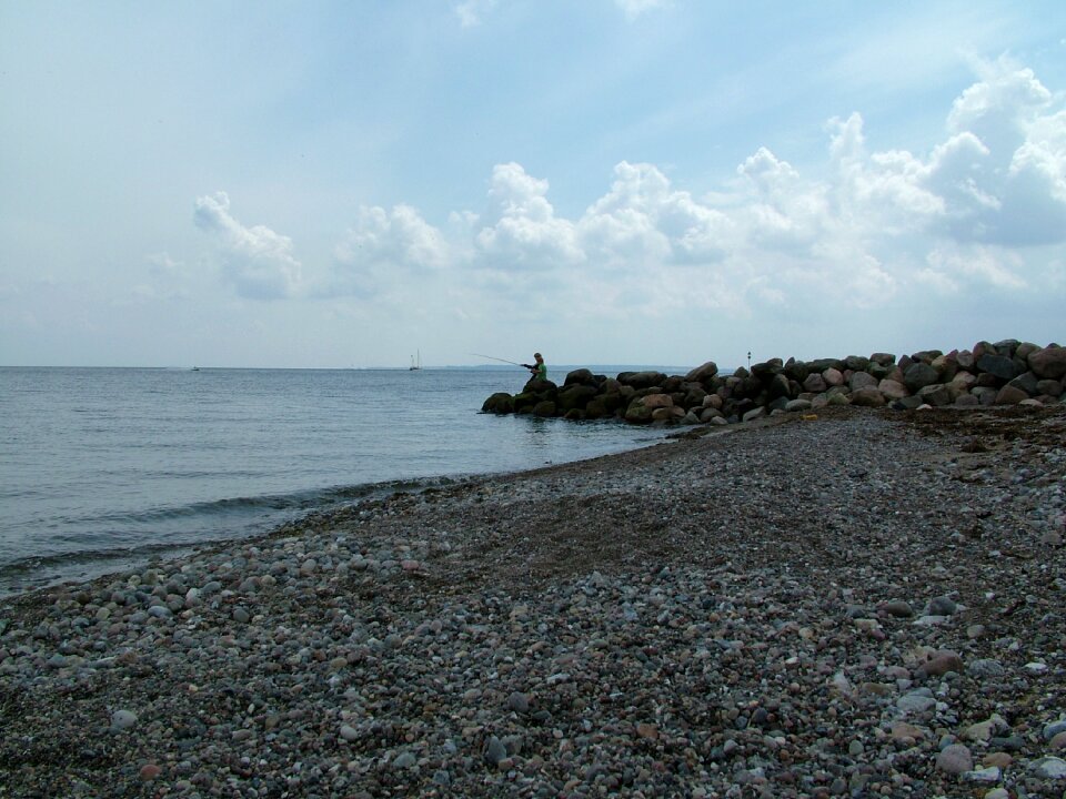 Beach lake evening sky