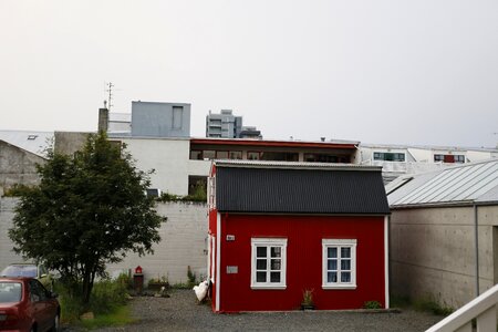 The city centre iceland little red cottage