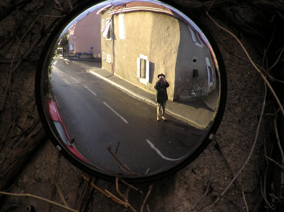 Mirror unusual self-portrait
