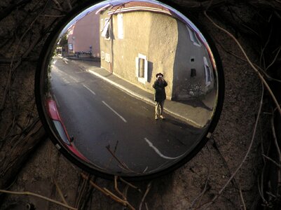 Mirror unusual self-portrait photo