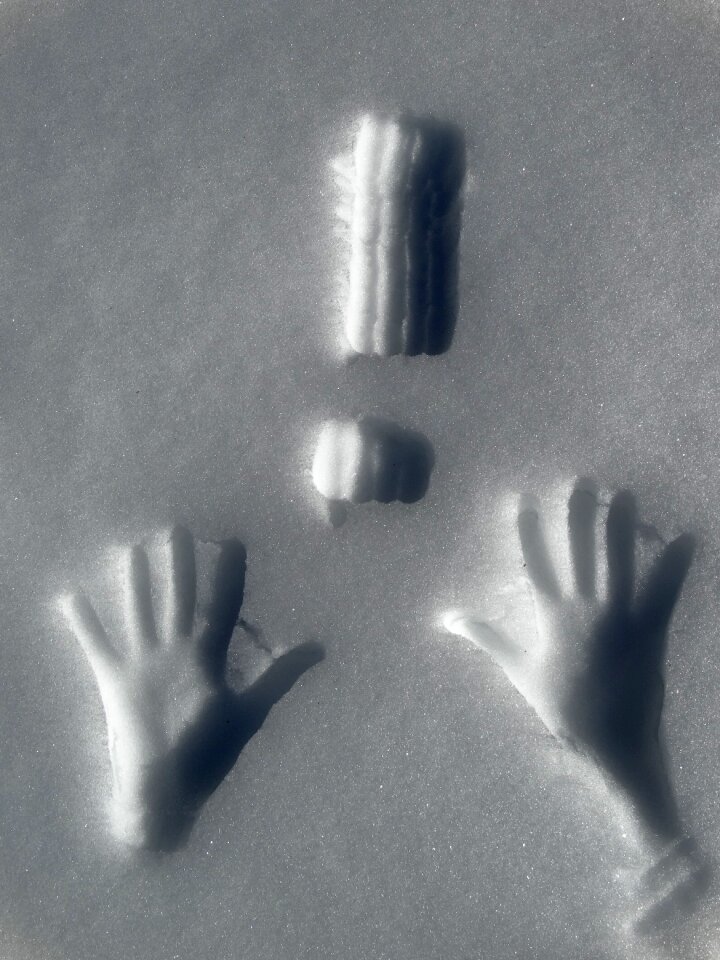Containing hand signals snow tracks