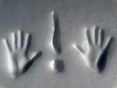 Containing hand signals snow tracks