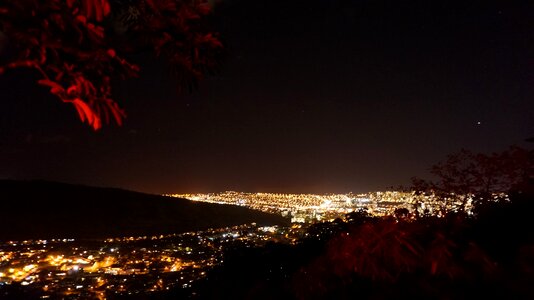 Night view of the city landscape the night sky