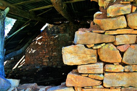 Stones walls crumbling photo