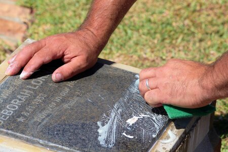 Grave care urn tomb clean
