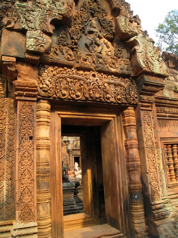 Cambodia wu at angkor wat carved stone