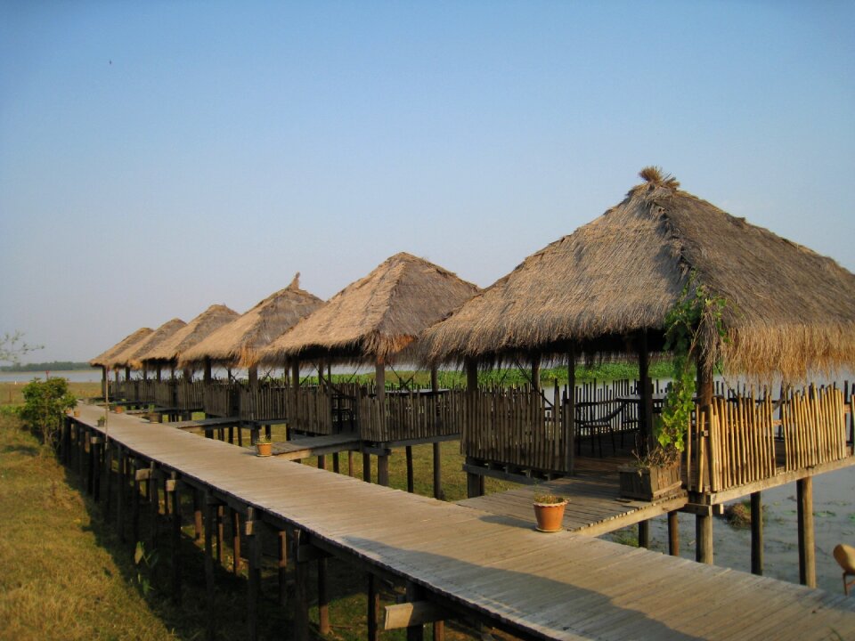 Cambodia wu thatched roof