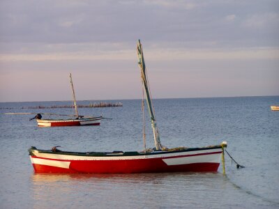 Horizon sailboats beach photo