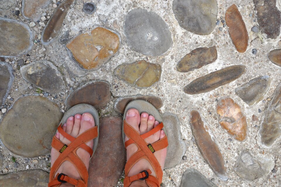 Sandals shoes stones