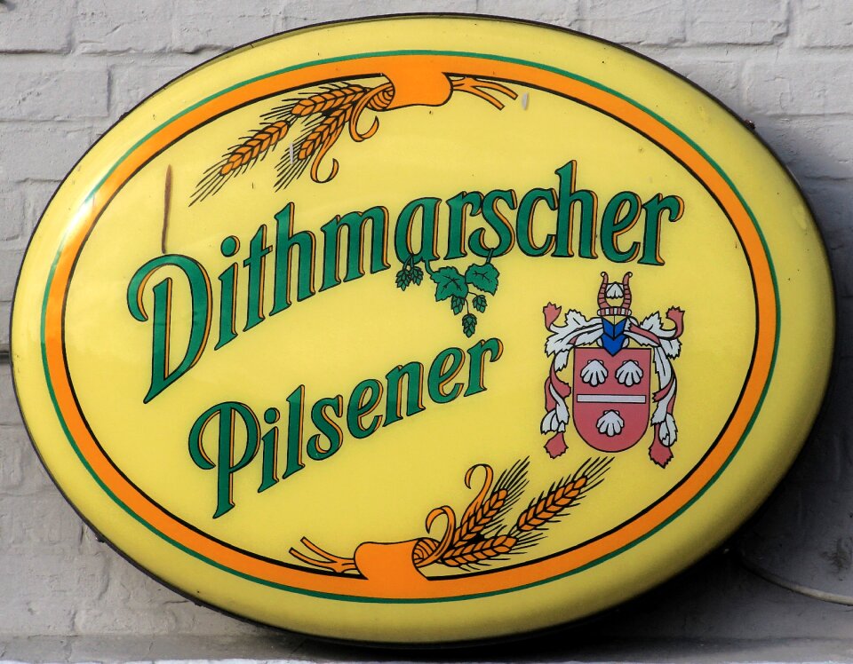 Dithmarscher pilsener advertising sign brewery