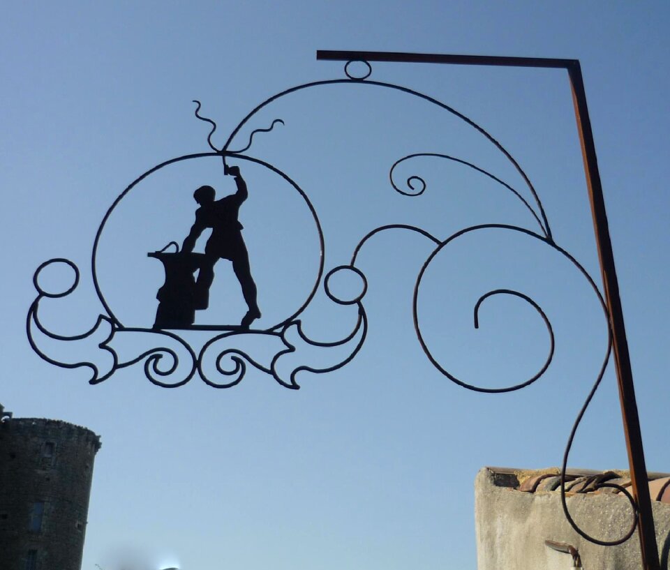 Iron forge sculpture