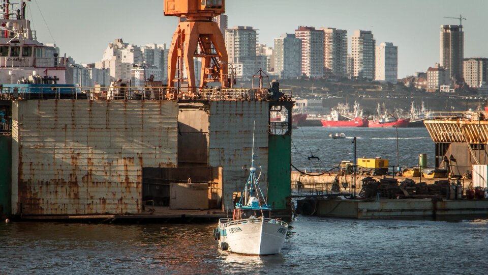 Buenos aires boat buildings photo