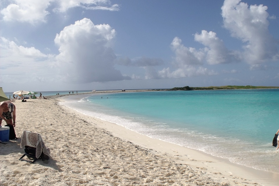 Sun swimming caribbean