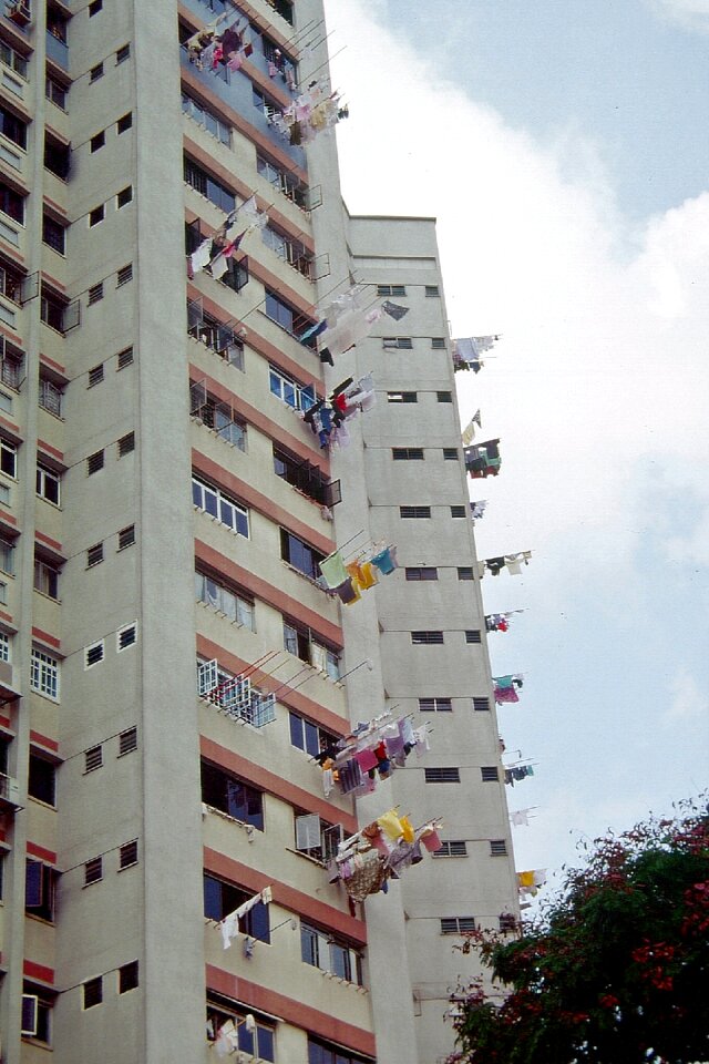 Clotheslines hang dry laundry