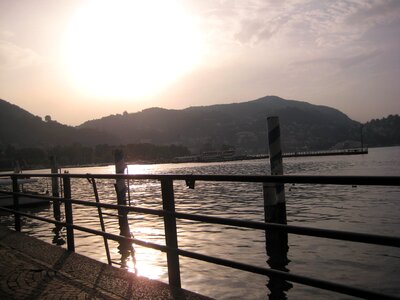Sunset lake como lake