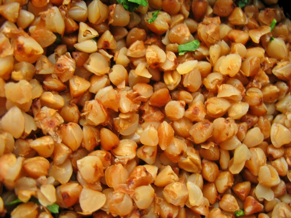 Buckwheat porridge eating