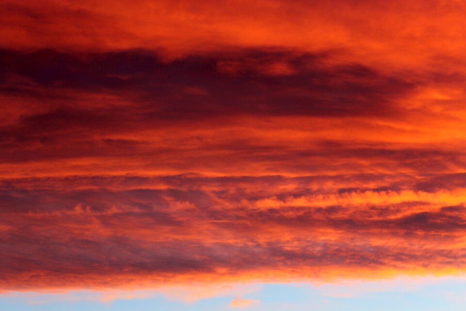 Afterglow clouds form sky