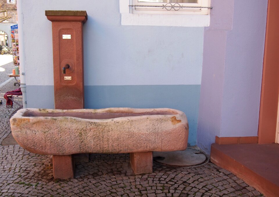 Fountain pastel stone basin