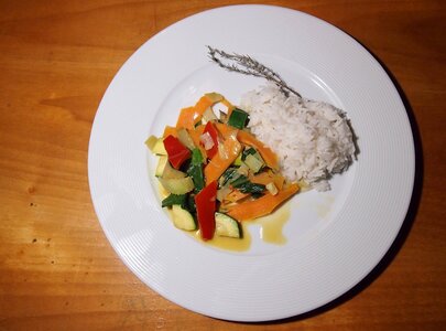 Vegetables rice fry up