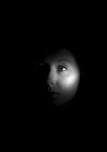 Dark face flashlight photo