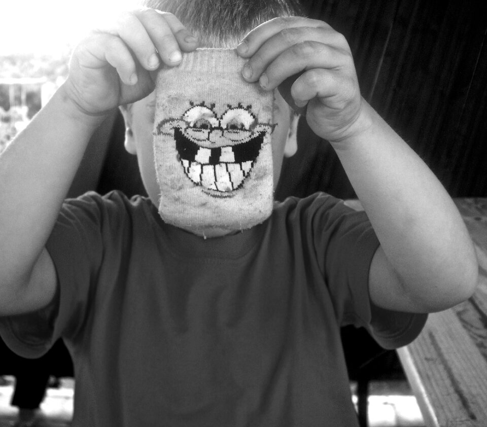 Boy spongebob black white