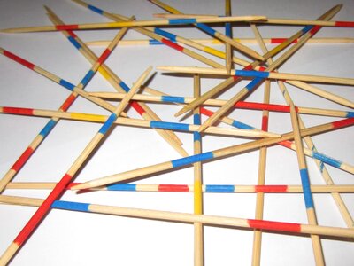 Networking wooden sticks pattern photo