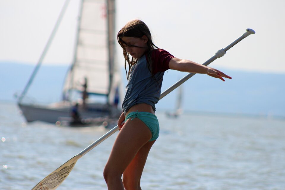 Paddle out of focus water