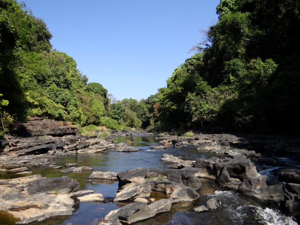 Water flowing mountainous